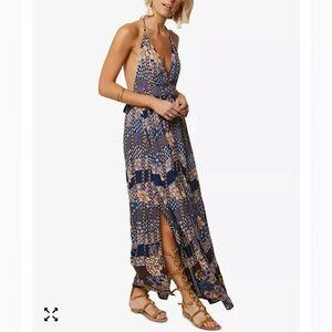 O’ Neill Juniors' Annalisa Halter Maxi Dress Brown/Navy